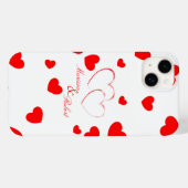 Marissa & Robert - Cute Hearts met Names - Case-Mate iPhone Case (Achterkant (horizontaal))