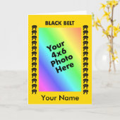 Marital Arts Black Belt Photo Mat Kaart (Gele Bloem)