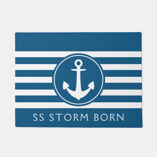 Maritiem Anker Bootnaam Doormat Deurmat (Voorkant)