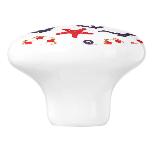 Maritiem anker keramische knop (Zijkant)