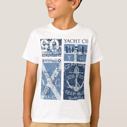 Maritiem anker - Yacht Club Nautisch Zeilen T-shirt (Voorkant)
