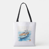 Maritiem avontuur Canvas tas: Comic Style met Yac Tote Bag (Achterkant)