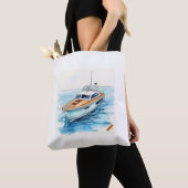 Maritiem avontuur Canvas tas: Comic Style met Yac Tote Bag (Dichtbij)