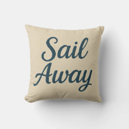 maritiem beige & Navy Blue Script varen weg Kussen