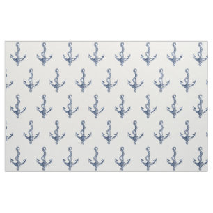  maritiem blauw anker anker patroon stof