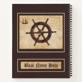 Maritiem hout Helm  logboek kapitein Notitieboek (Achterkant)