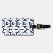 Maritiem in blauw patroon bagagelabel (Voorkant horizontaal)