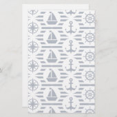 Maritiem in blauw patroon briefpapier (Voorkant / Achterkant)