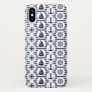 Maritiem in blauw patroon Case-Mate iPhone case