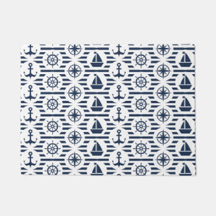 Maritiem in blauw patroon deurmat