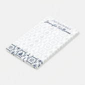 Maritiem in blauw patroon | Jouw namen toevoegen Post-it® Notes (Schuin)