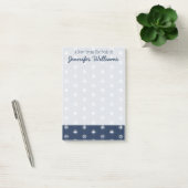 Maritiem in blauw patroon | Jouw namen toevoegen Post-it® Notes (Kantoor)