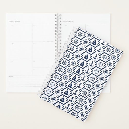 Maritiem in blauw patroon planner (Display)