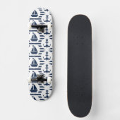 Maritiem in blauw patroon skateboard (Voorkant)