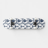 Maritiem in blauw patroon skateboard (Horizontaal)