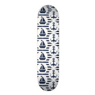 Maritiem in blauw patroon skateboard