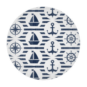 Maritiem in blauw patroon snijplank