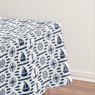 Maritiem in blauw patroon tafelkleed