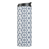 Maritiem in blauw patroon thermosbeker (Gedraaid links)