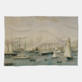  maritiem jacht Squadron bij Newport Harbour Theedoek (Horizontaal)