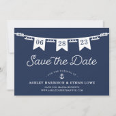 Maritiem | Nautical Flags Wedding Save The Date (Voorkant)