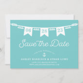 Maritiem | Nautical Flags Wedding Save The Date (Voorkant)