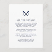 Maritiem | Nautical Monogram Weddenschap Details Informatiekaartje (Voorkant)