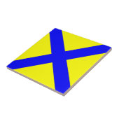 maritiem nautisch alfabet nummer vijf symboolvlag tegeltje (Zijkant)