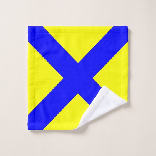 maritiem nautisch alfabet nummer vijf symboolvlag washandje (Wasdoekje)