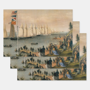  Maritiem, New York Yacht Club Regatta Inpakpapier Vel