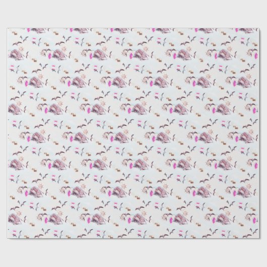 Maritiem patroon cadeaupapier (Vlak)