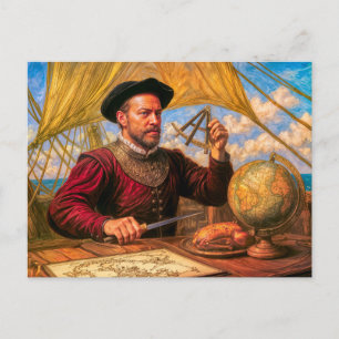 Maritiem portret van Sir Francis Drake Briefkaart