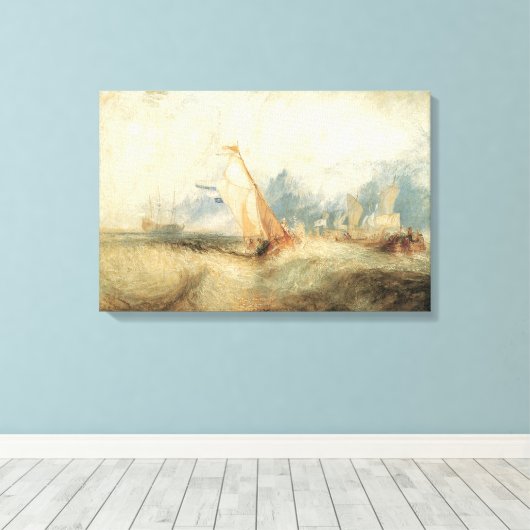 maritiem schip Seascape door Joseph Turner Canvas Afdruk (Insitu (Houten vloer))