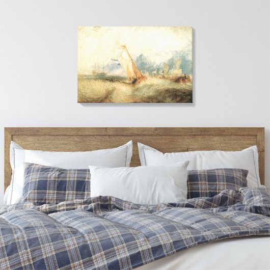 maritiem schip Seascape door Joseph Turner Canvas Afdruk (Insitu (Slaapkamer))