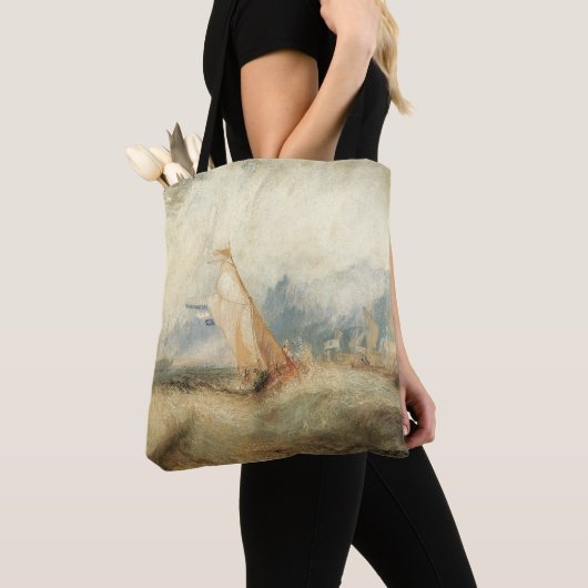 maritiem schip Seascape door Joseph Turner Tote Bag (Dichtbij)