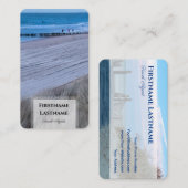 Maritiem stormachtig strand zonsondergang oceaan r visitekaartje (Voorkant / Achterkant)