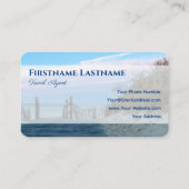 Maritiem stormachtig strand zonsondergang oceaan r visitekaartje (Achterkant)