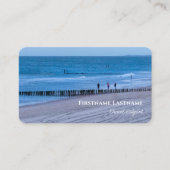 Maritiem stormachtig strand zonsondergang oceaan r visitekaartje (Voorkant)