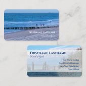 Maritiem stormachtig strand zonsondergang oceaan r visitekaartje (Voorkant / Achterkant)