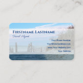 Maritiem stormachtig strand zonsondergang oceaan r visitekaartje (Achterkant)