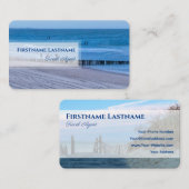 Maritiem stormachtig strand zonsondergang oceaan r visitekaartje (Voorkant / Achterkant)