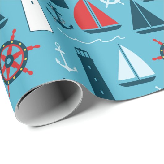 Maritiem strandpatroon inpakpapier (Rol Hoek)