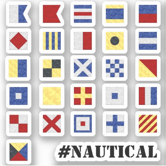 Maritiem & Tekst 🚩 Nautische vlag Sticker (Voorkant)
