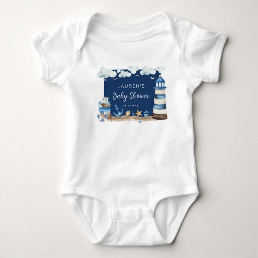 Maritiem Thema Babyfeest Baby Body Romper (Voorkant)