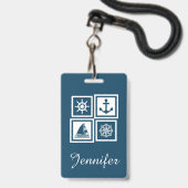 Maritiem thema ontwerp badge (Voorzijde met lanyard)