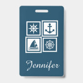 Maritiem thema ontwerp badge (Achterkant)
