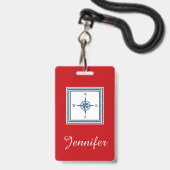 Maritiem thema ontwerp badge (Achterkant met lanyard)