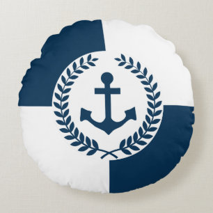 Maritiem thema ontwerp rond kussen