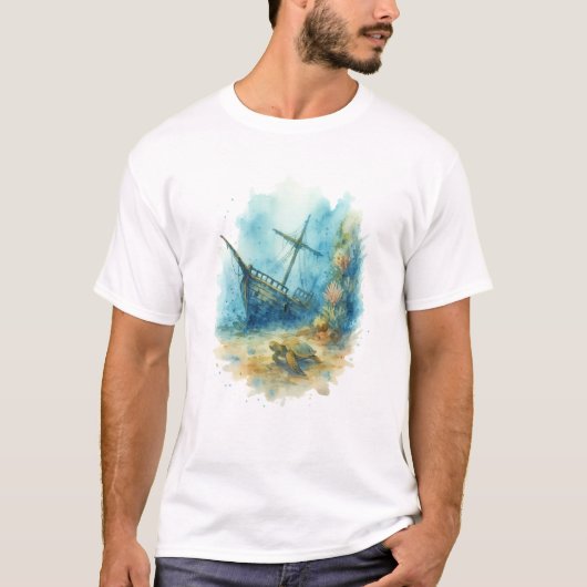 Maritiem thema T-shirt - Scheepswrak (Voorkant)