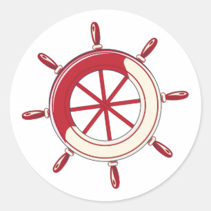Maritiem thema verjaardagsfeestje ronde sticker